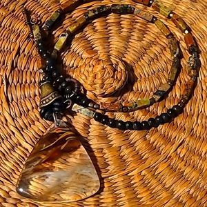 Agate/Jasper Pendant  Necklace